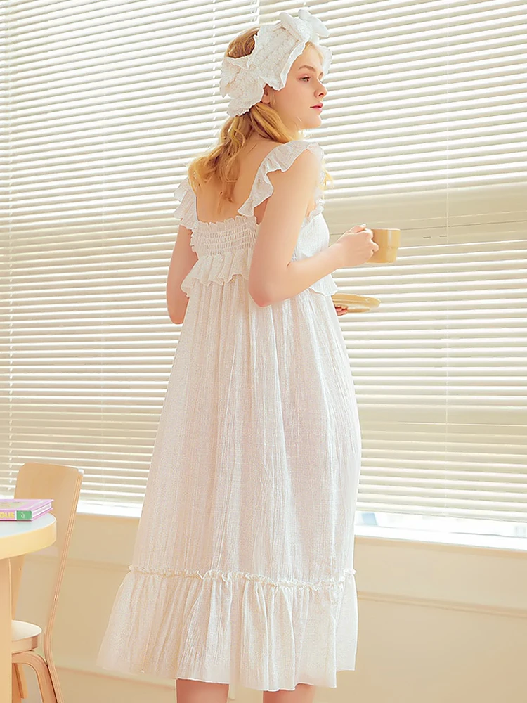 Ночная рубашка размера плюс кружевное хлопковое нижнее белье для дома ночная