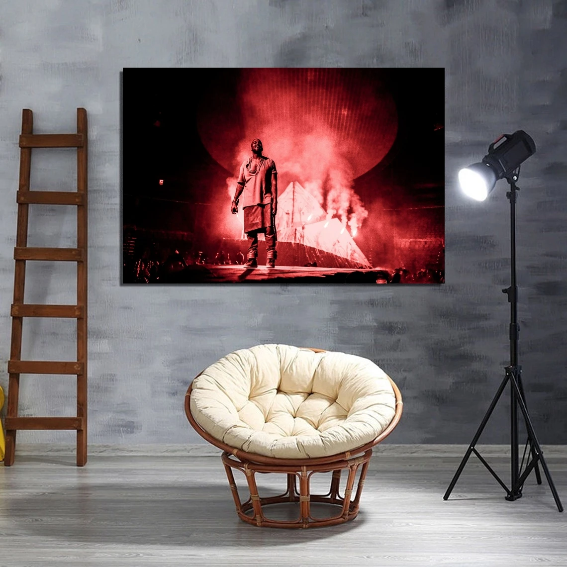 

Kanye West Poster Print Music Singer Star Rapper Photo Music Album Cover Canvas Poster Home Decor Wall Painting (No Frame)