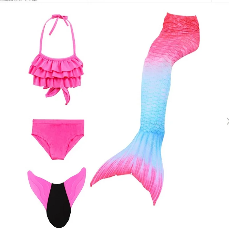 

Girls Swimmable Mermaid Tail Princess Dress Kids Holiday Mermaid Costume Cosplay Swimsuit Birthday Children Beach Clothes