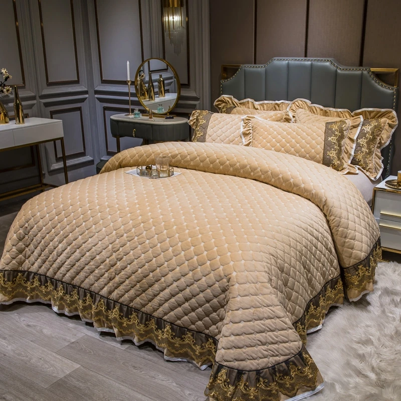 Роскошное Хрустальное бархатное Фланелевое флисовое стеганое постельное белье