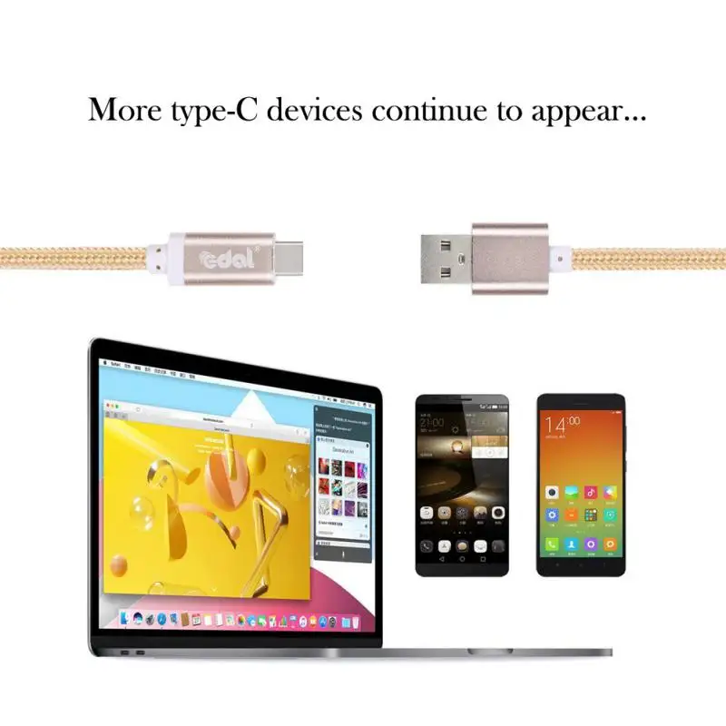 EDAL Micro USB / Type C мобильный телефон зарядные кабели Универсальный нейлоновый кабель