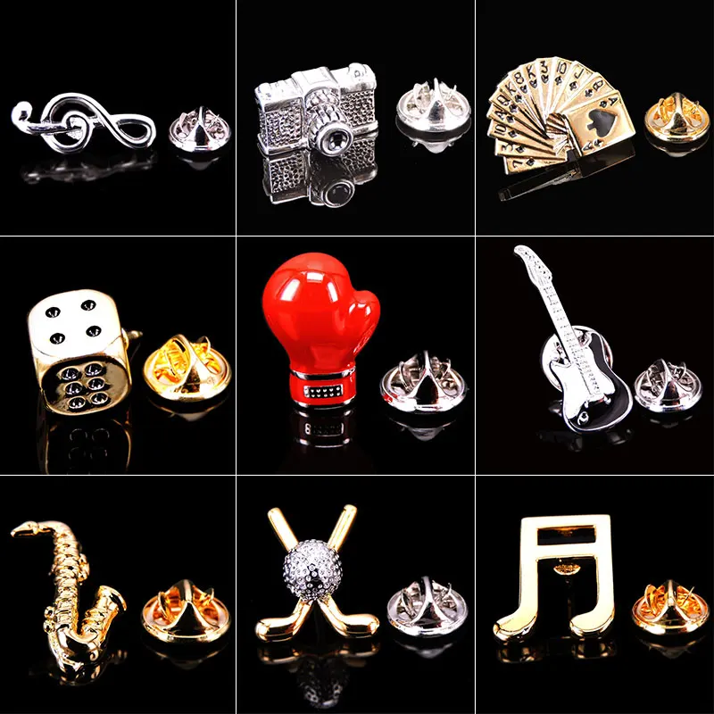 

Men's Top Grade Shirt Suit LAPEL BADGE PIN Gift High quality leisure rock music Brooch drum drum Saxophone piano violin Brooch