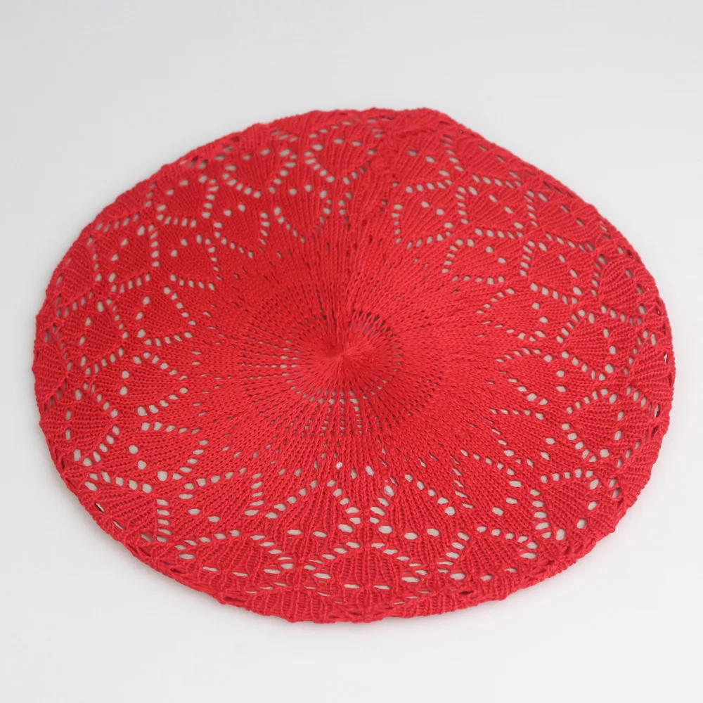 Женская вязаная шапка берет Boina de Ganchillo 8 цветов весна лето осень|beret cap|knitted beretcap beret