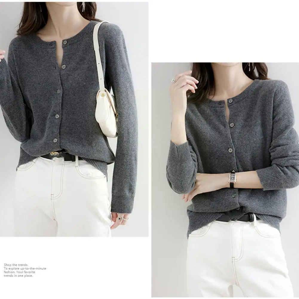 

Vintage Wool Sweater Cardigan Women Single Breasted Long Elegant Outwear Spring And Jumper Knitted Sleeve Wool Autumn F4b7