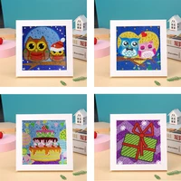 diy children diamond painting special shaped round crystal diamond embroidery kits with frame rhinestones for kids gift
