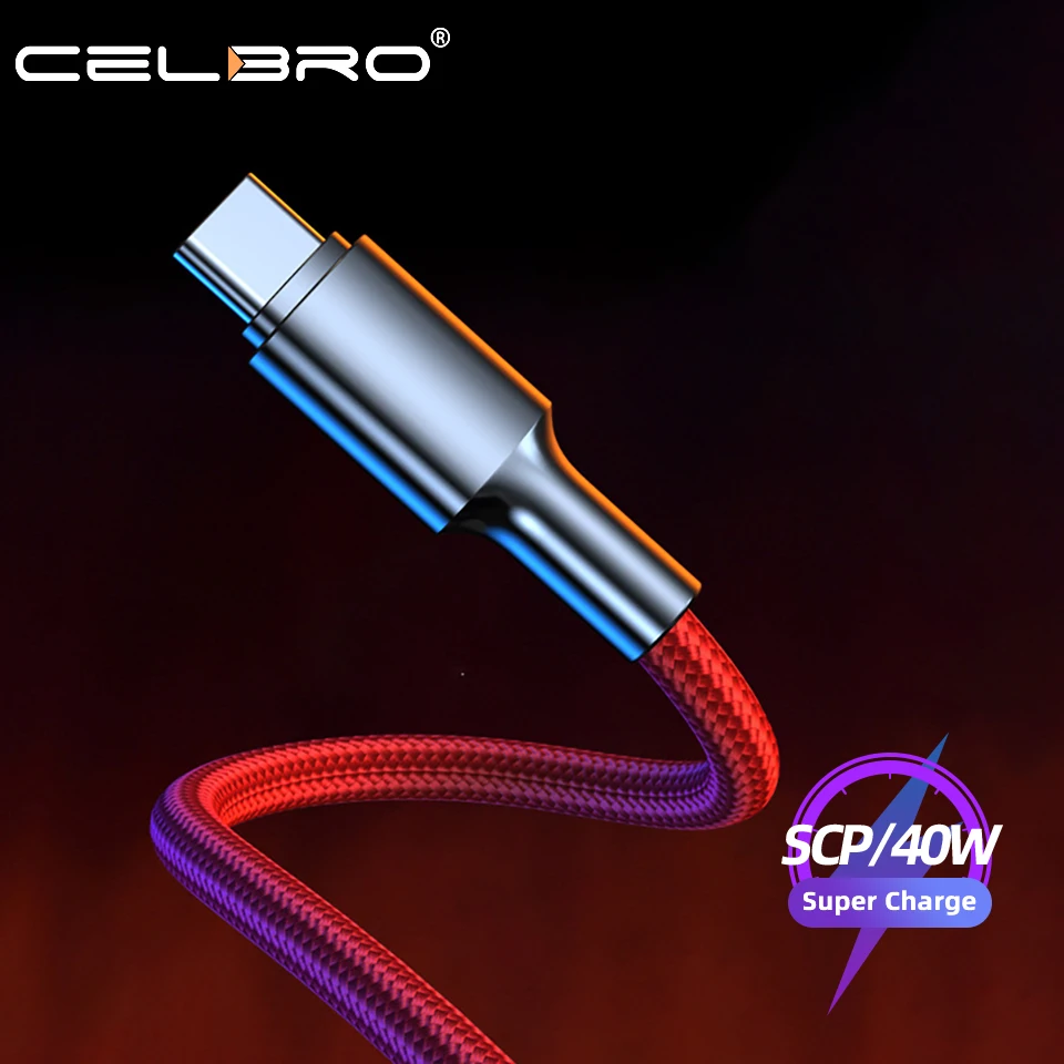Кабель USB Type-C мощностью 40 Вт 5 А Сверхбыстрая зарядка 3 0 VOOC для Huawei P40 Pro P30 Xiaomi Realme