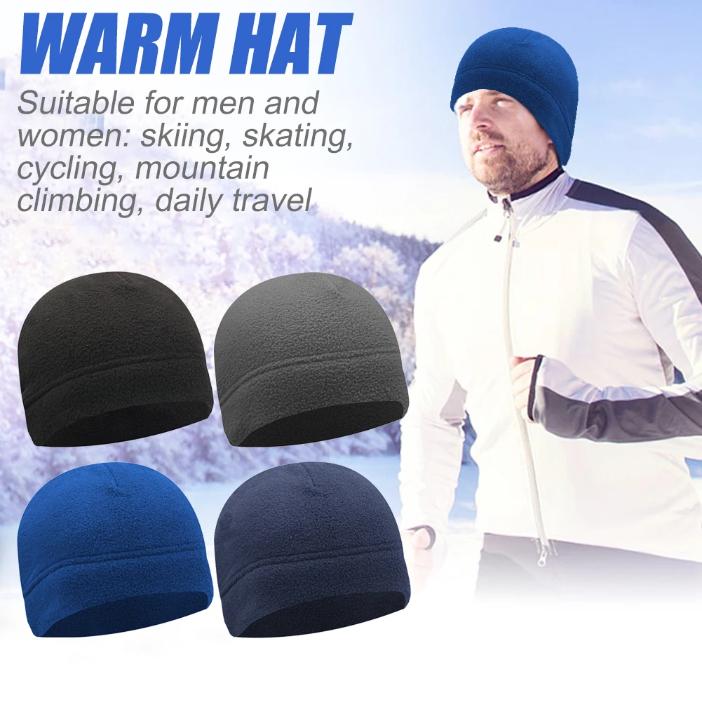 Уличная спортивная Лыжная шапка для катания на коньках однотонная флисовая