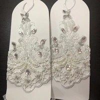 new store promotion now real pictures bridal gloves floral applique with beading sequins pearls ivory wedding accessories