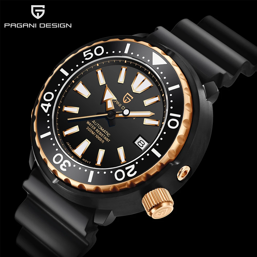 

PAGANI DESIGN New Men Mechanical Wristwatch 300m Waterproof Top Brand Luxury Ceramic Bezel Automatic Watch Sapphire Glass Clock