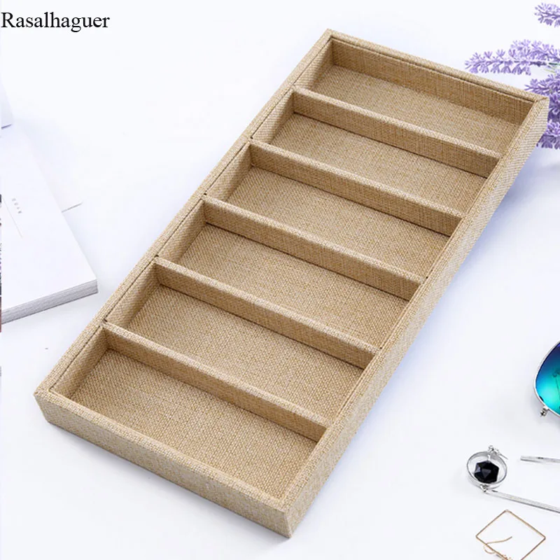 hot selling linenvelvet 6grids sunglasses display box jewelery display packaging props jewellery organizer tray fashionpacking free global shipping