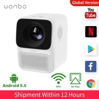 global version wanbo t2 max lcd projector led support vertical keystone correction portable mini home theater projector