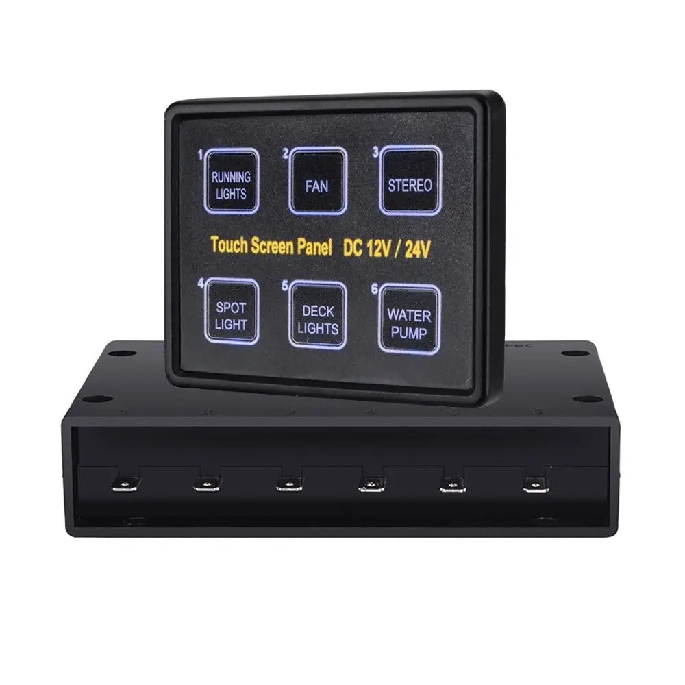 2020 new sale 2V/24V 6 Gang LED Switch Panel Slim Touch Control Box for Car Marine Boat | Автомобили и мотоциклы