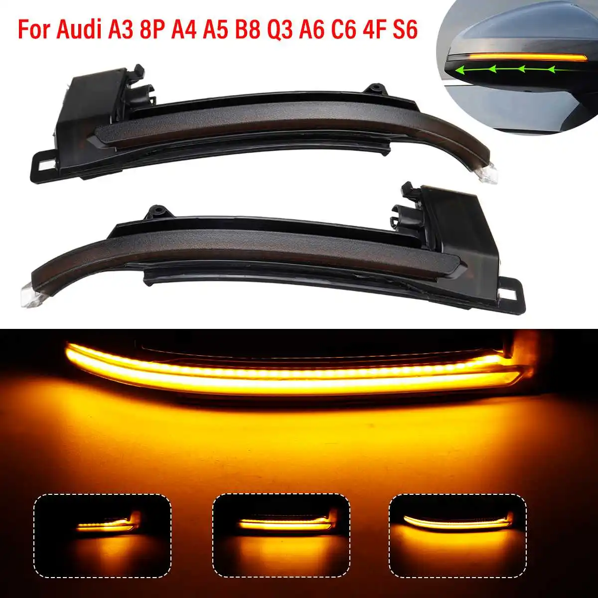 СВЕТОДИОДНЫЙ Автомобильный динамический сигнал поворота указатель для боковых