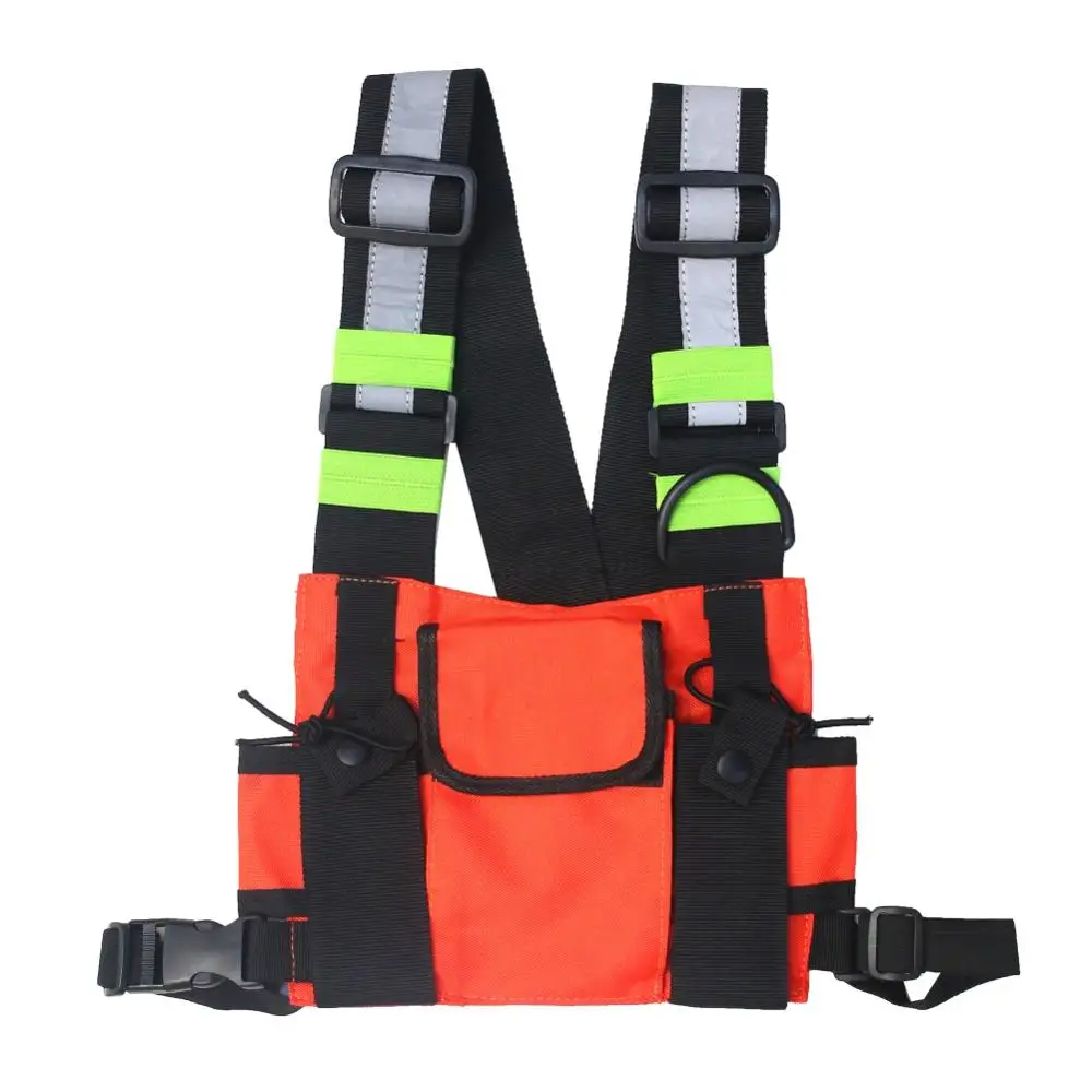 Bolsa de Equipamento de Peito Moda Feminina Masculina Colete Reflexivo Hip Hop Streetwear Funcional