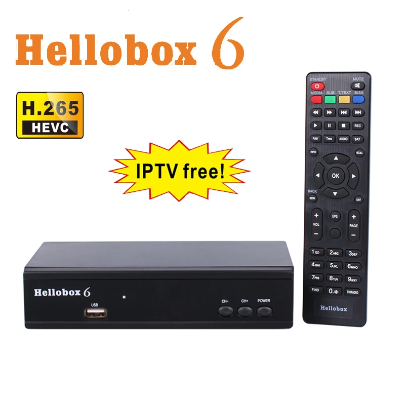 

Hellobox 6 Satellite TV Receiver H.265 HEVC 1080P MultiStream/T2MI TV BOX Decoder DVB S2 Tuner Recepto Hellobox6