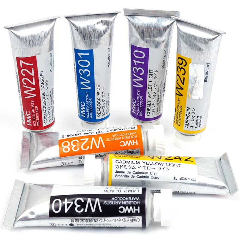 

HolbeinTransparent Watercolor Paint Artist Grade 108 Colors 15ml Single Tubular Skin Tone Acuarelas caligraphy ink