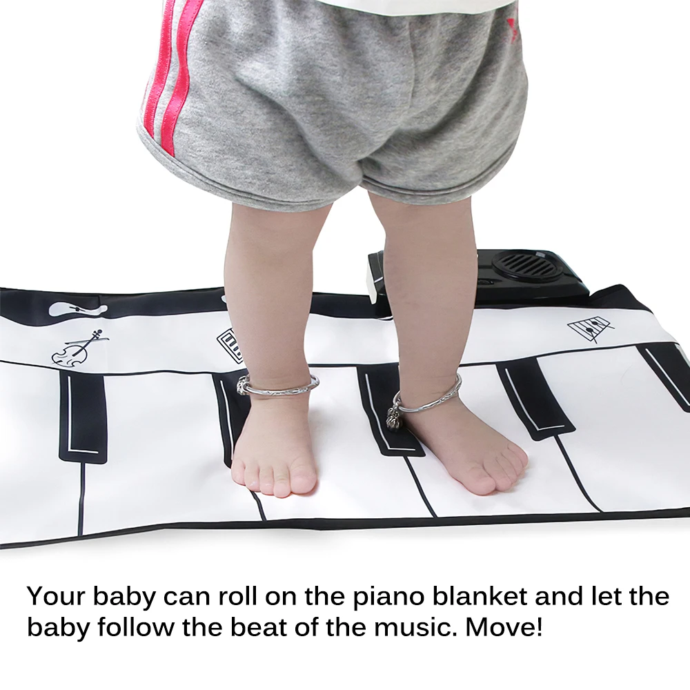 

Multifunctional Music Blanket Child Early Education Game Blanket Black And White Piano Mat Parent-Child Interactive Crawling Mat