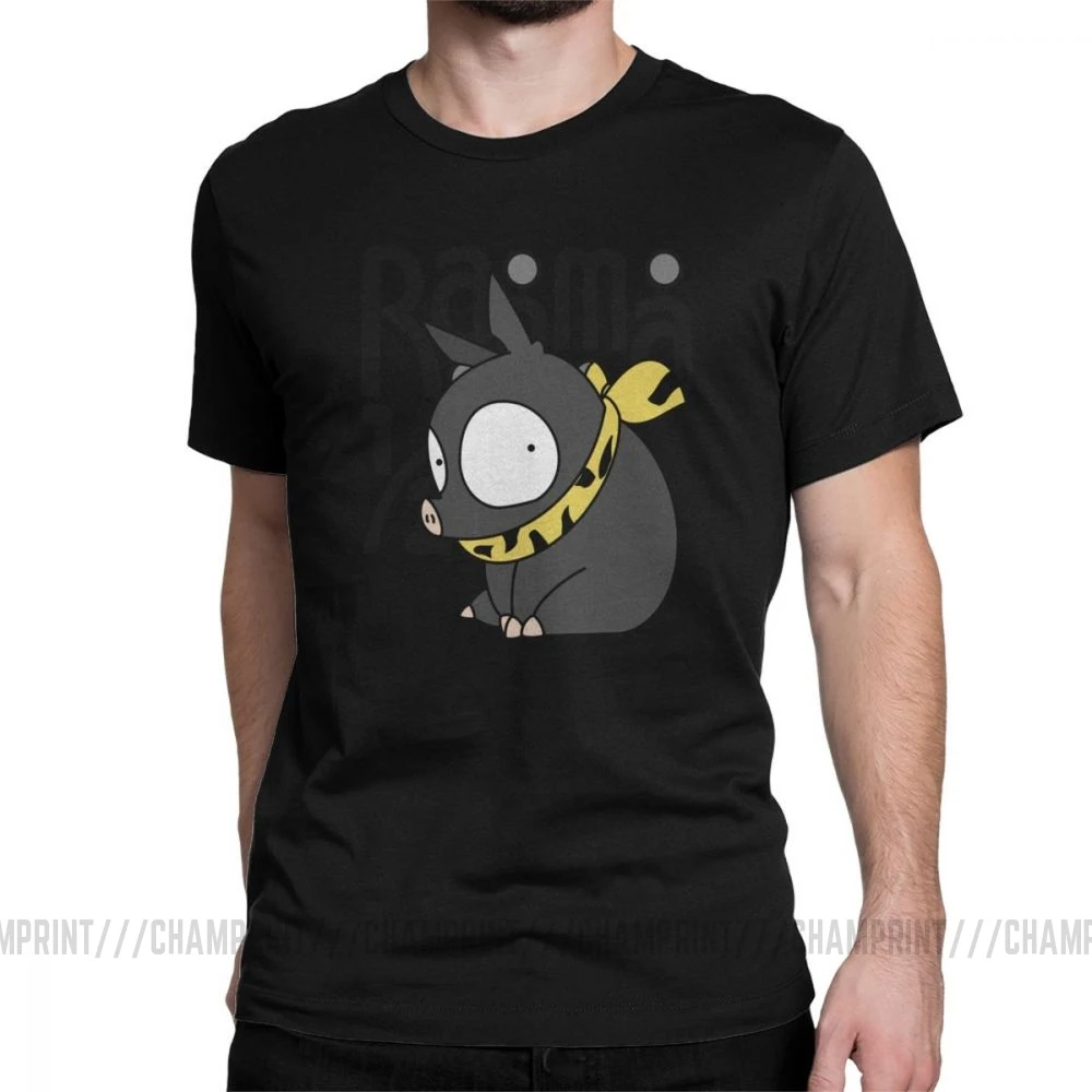 Men's P Chan Ranma 12 T Shirt Anime Akane P Chan Rumiko Martial Japanese Pig Cotton Short Sleeve Tees Birthday Present T-Shirt - Цвет: Черный