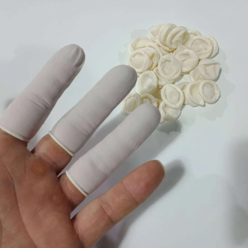 

800pcs Fingertips Finger Cover Natural Rubber Gloves Non-slip Latex Finger Cots Protector Gloves Disposable Nail Tool