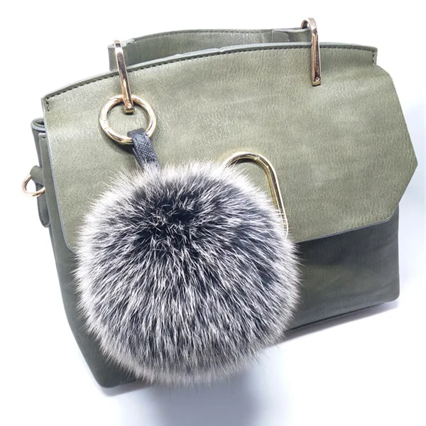 Korean Jewelry Rainbow Fox Fur Ball High-end Bag Key Ring Pendant Color Matching Hair Car Ornaments | Украшения и аксессуары