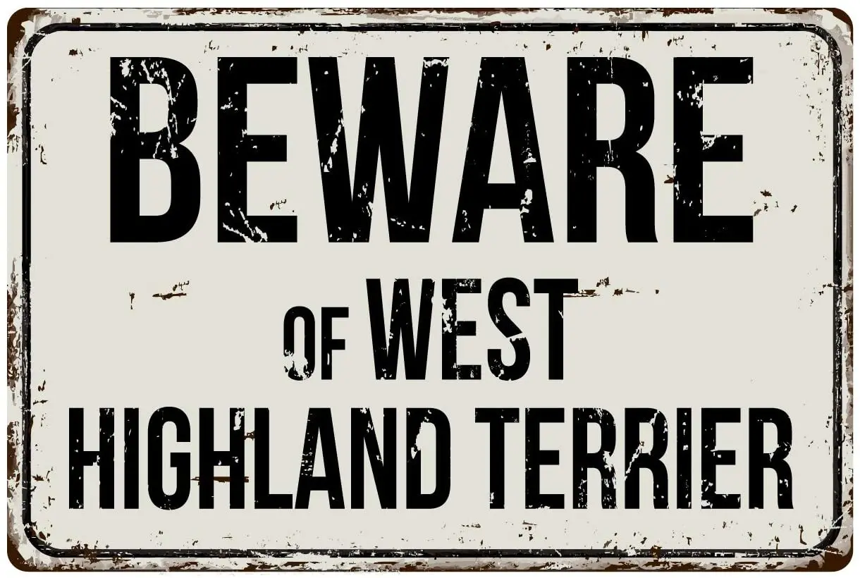

560VS Остерегайтесь West Highland Terrier 8x12 винтажный алюминиевый Ретро металлический знак