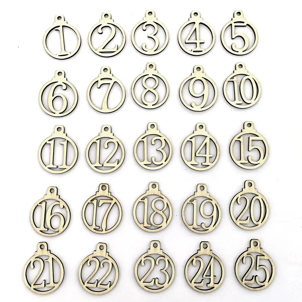 

Wooden Christmas Digital Festive Christmas Arrival Countdown Calendar Tag Gift Christmas Advent Calendar Label