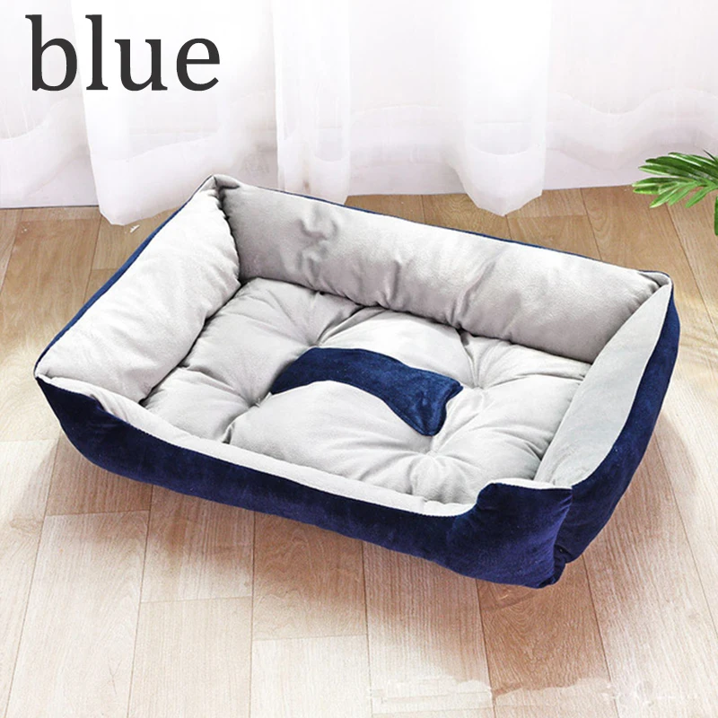 Blue S-XL, 8 цветов, с рисунком кости, диван для домашних животных, кровати для собак, водонепроницаемый мягкий теплый спальный мешок, подушка для щенка, кошка, домик для кровати, cama perro - Цвет: Blue