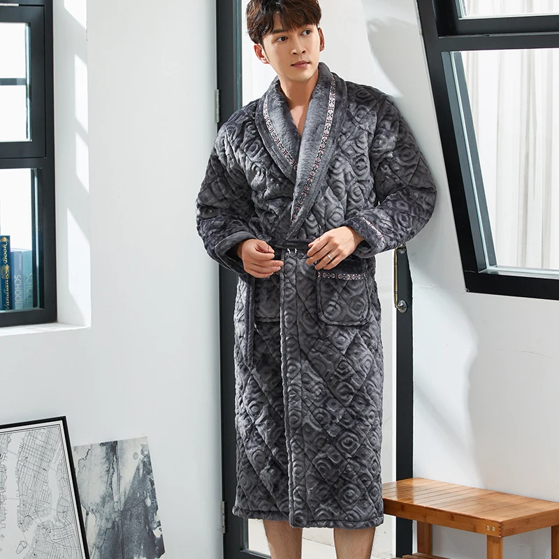 Толстая стеганая Коралловая фланелевая мужская модель с длинным рукавом женский