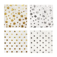 20 pcslot foil gold dot birthday wedding party supplies decoration napkin disposable paper plates baby shower favors