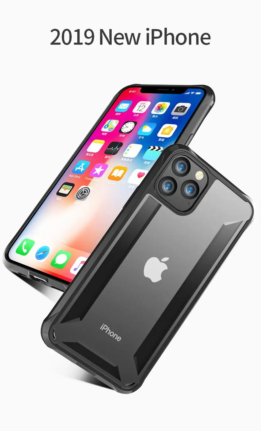 Ударопрочный прозрачный чехол OTAO для iPhone 11 Pro MAX X XR XS 7 8 Plus мягкий матовый из ТПУ с