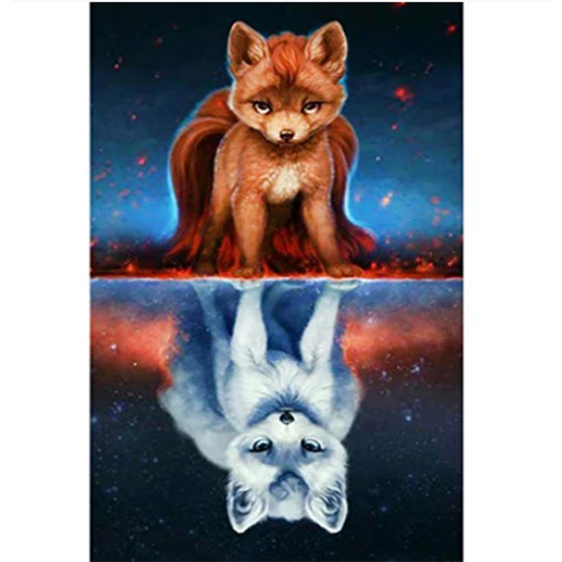 

Набор для рисования по номерам, акриловая краска для взрослых, ручная роспись, животные, лиса, масляная краска, для украшения дома