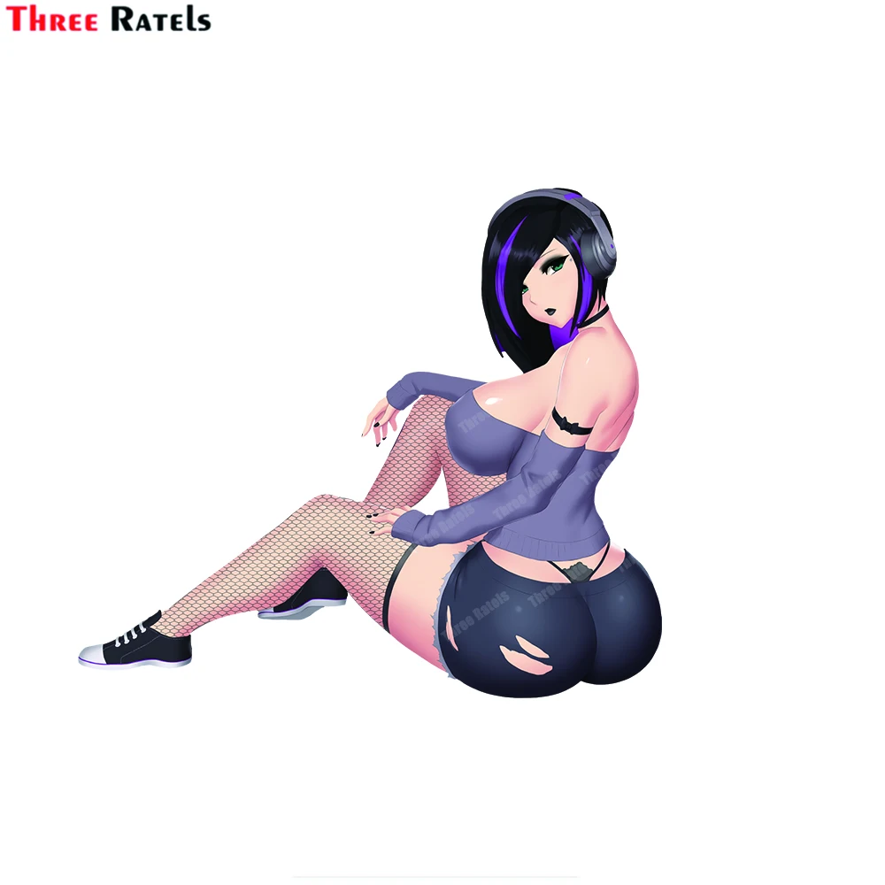 

Водонепроницаемые наклейки Three Ratels B759 Emo Girl Luna, автомобильные аксессуары, автомобильные наклейки, виниловые водонепроницаемые материалы