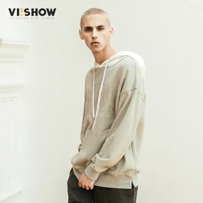 VIISHOW мужская толстовка с капюшоном в стиле «хип-хоп», уличная одежда, новинка, мужская толстовка с капюшоном, толстовка с капюшоном, толстовка с надписью High Street, Мужская толстовка WD2581173 - Цвет: Light Grey