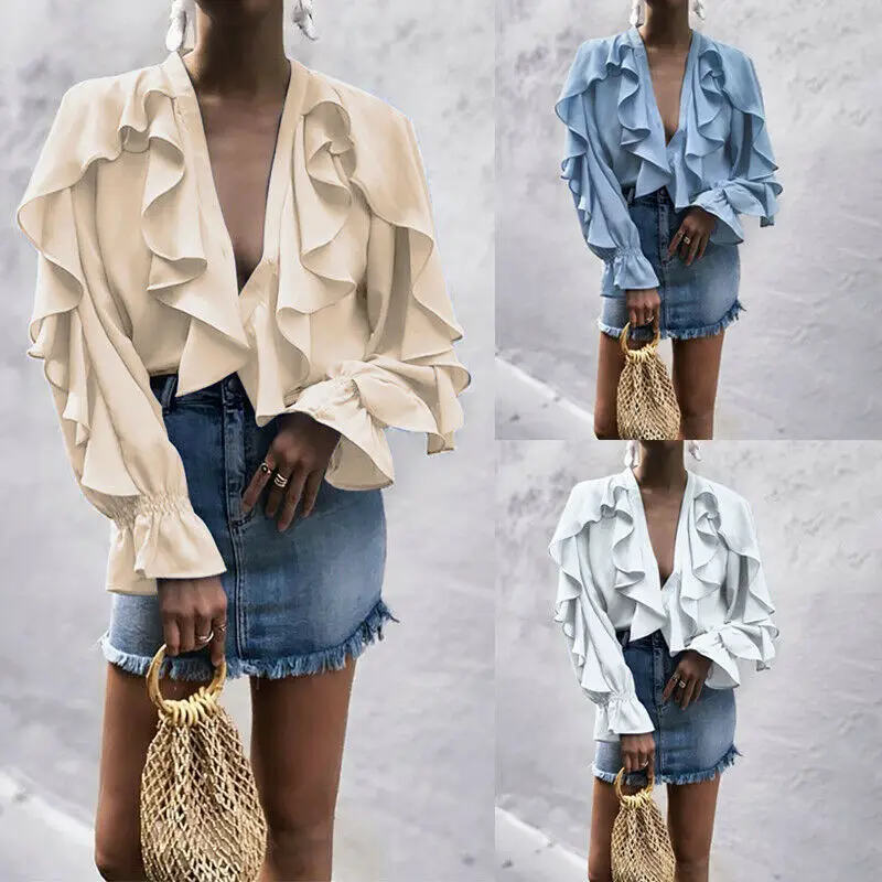 Британская женская летняя блузка Свободная шифоновая с v образным вырезом и