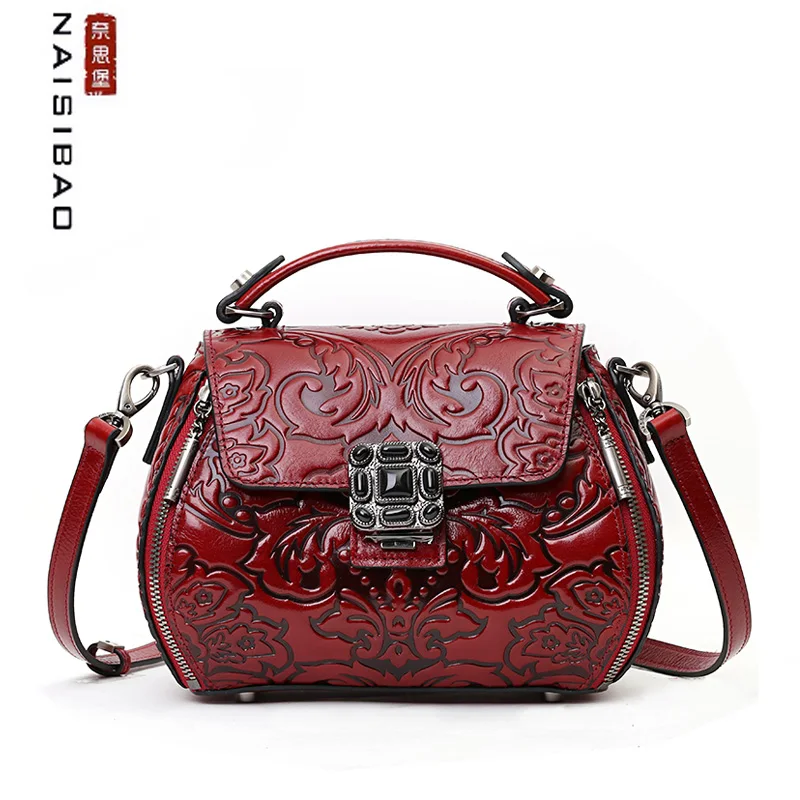 Сумка-мессенджер NAISIBAO женская из натуральной кожи Ретро сумка-мессенджер в