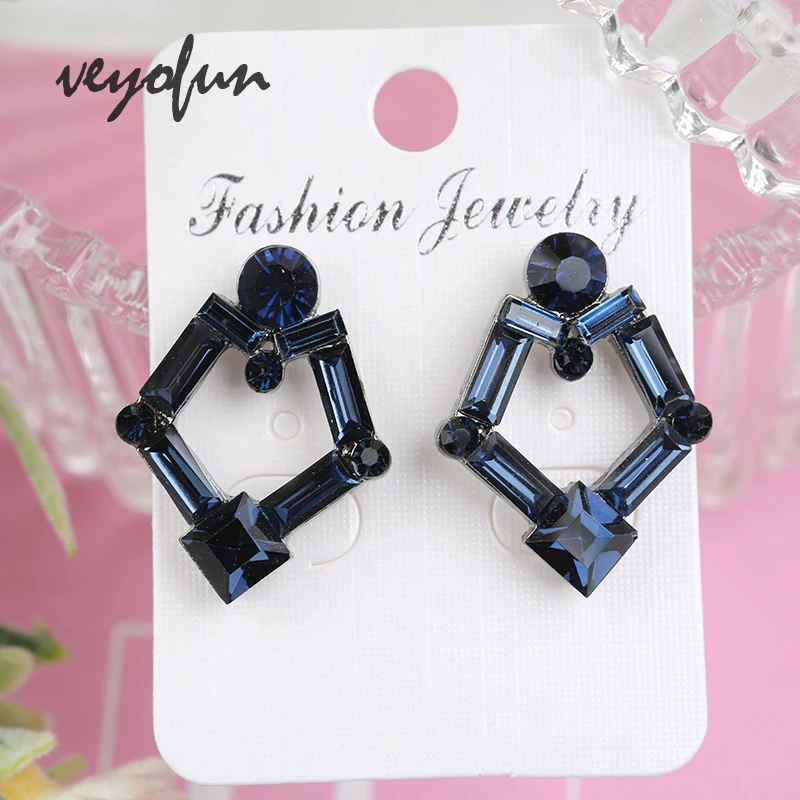 Veyofun Fashion Crystal Hollow out Stud Earrings for Women Accessories Jewelry Wholesale New | Украшения и аксессуары