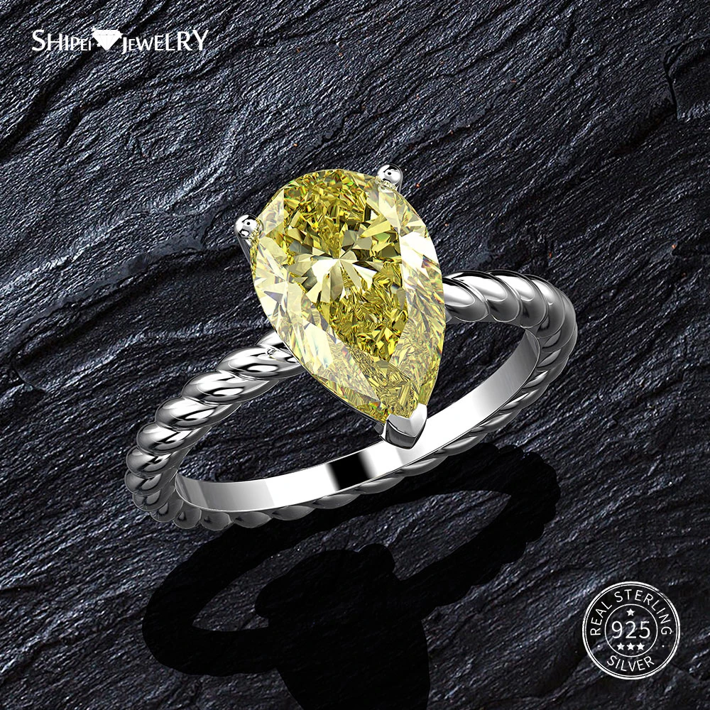 Женское кольцо с желтым сапфиром серебро 100% пробы 6 9 размеров|Кольца| |