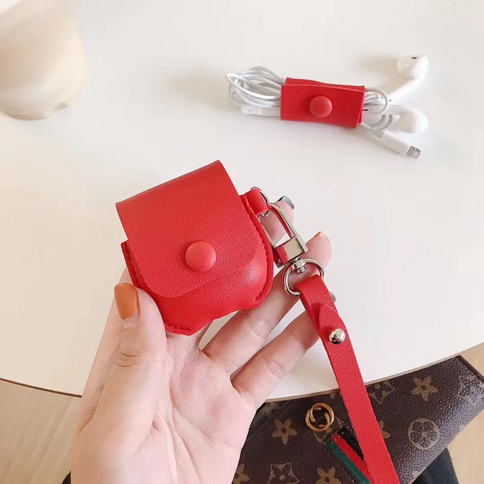 Red Чехол для AirPods милый мультяшный слон кожухи головных телефонов для Apple Airpods 2 забавные аксессуары защитный чехол с кольцом на палец - Цвет: Red