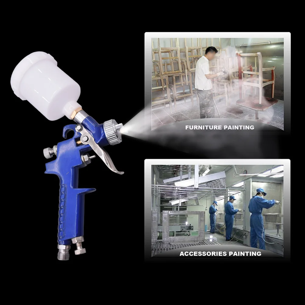 

DIY Cars Painting Furnitures Kit HVLP Spray Gun Set H-2000 0.8mm 1.0mm Set Steel Nozzle Car Auto Repair Tool Pressure Spray Gun