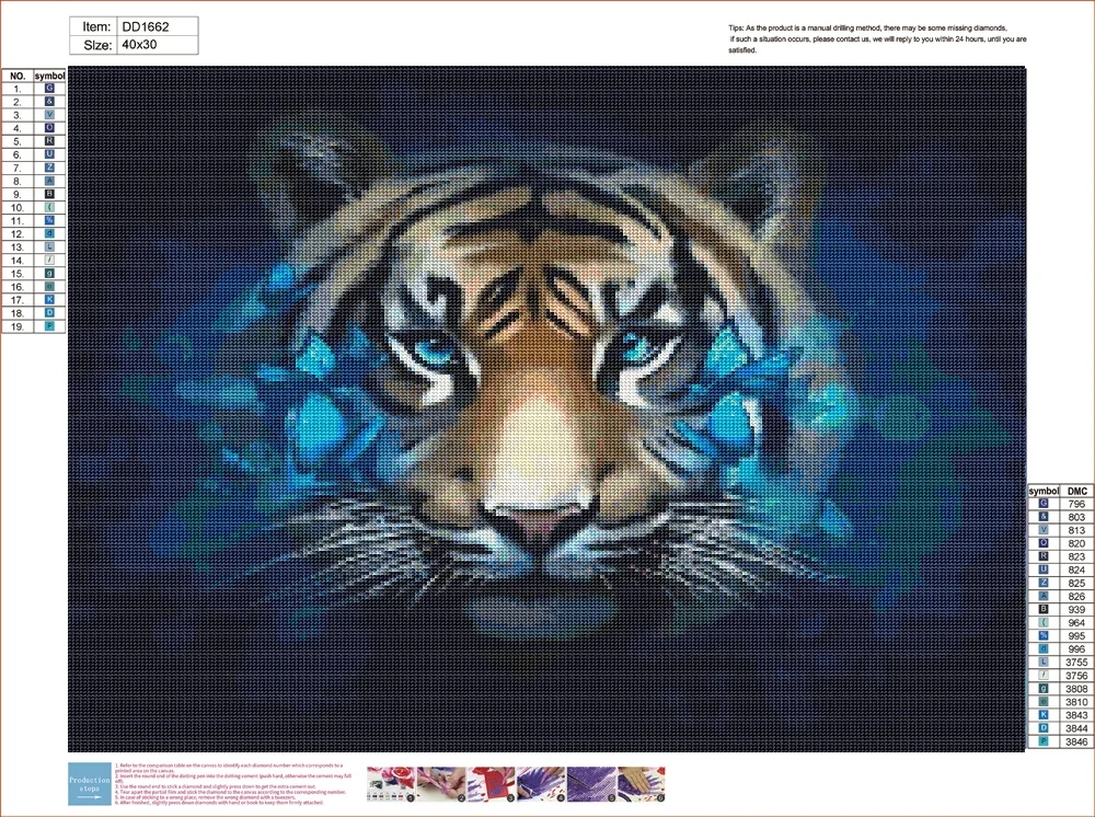 Тигр DIY полный дрель мультфильм алмазная живопись картина вышивка Алмазная