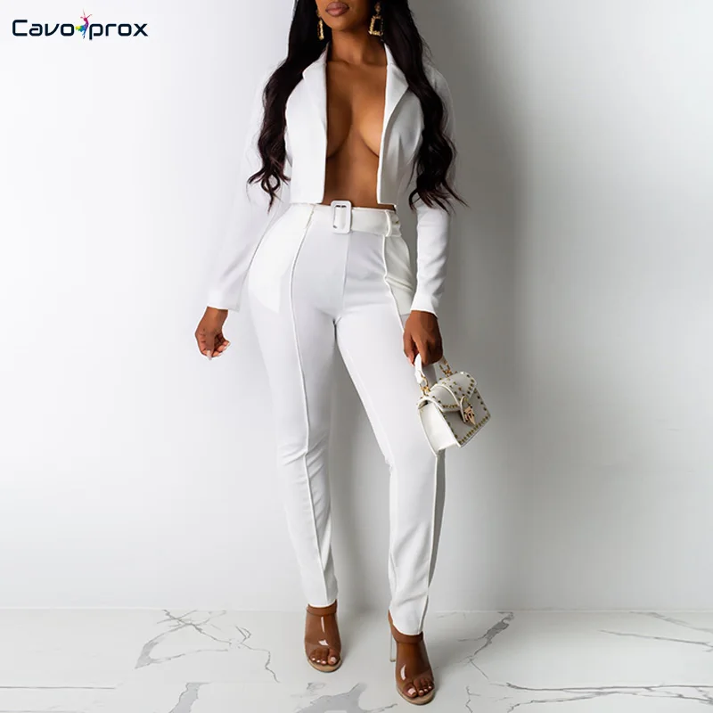 Женский комплект из двух предметов блейзер с длинным рукавом короткий стиль и