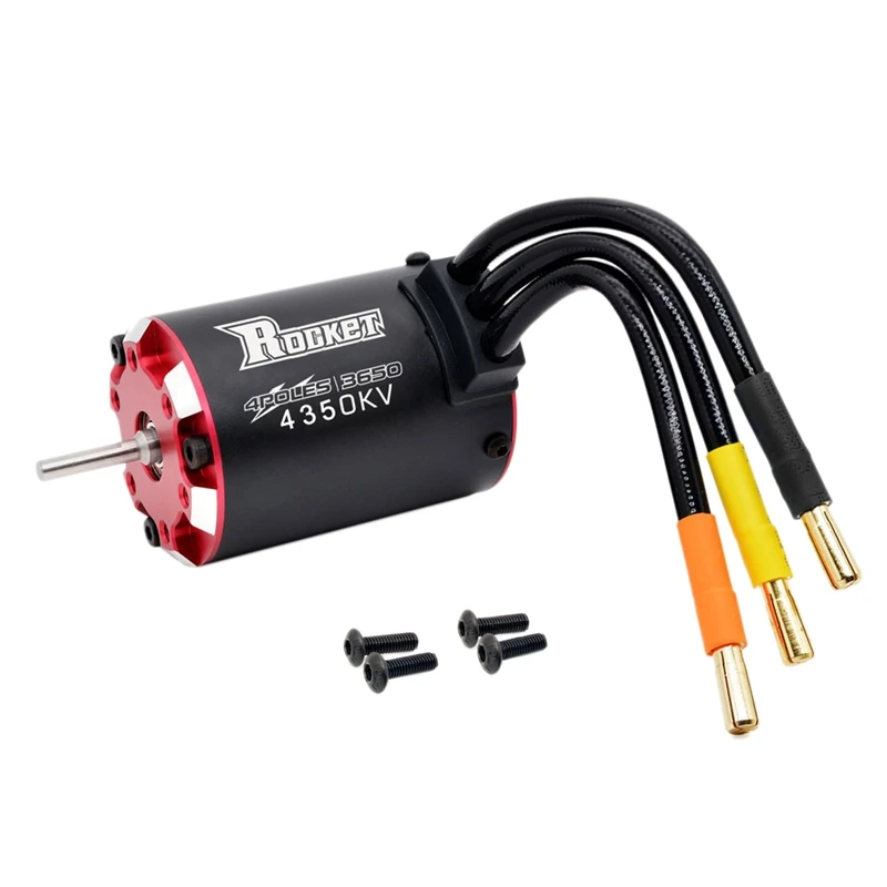 

ROCKET V2 Supersonic 3650 4 Poles&Built -in Temperature Sensor& Sensor Port Waterproof Brushless Motor for 1/10 RC Car