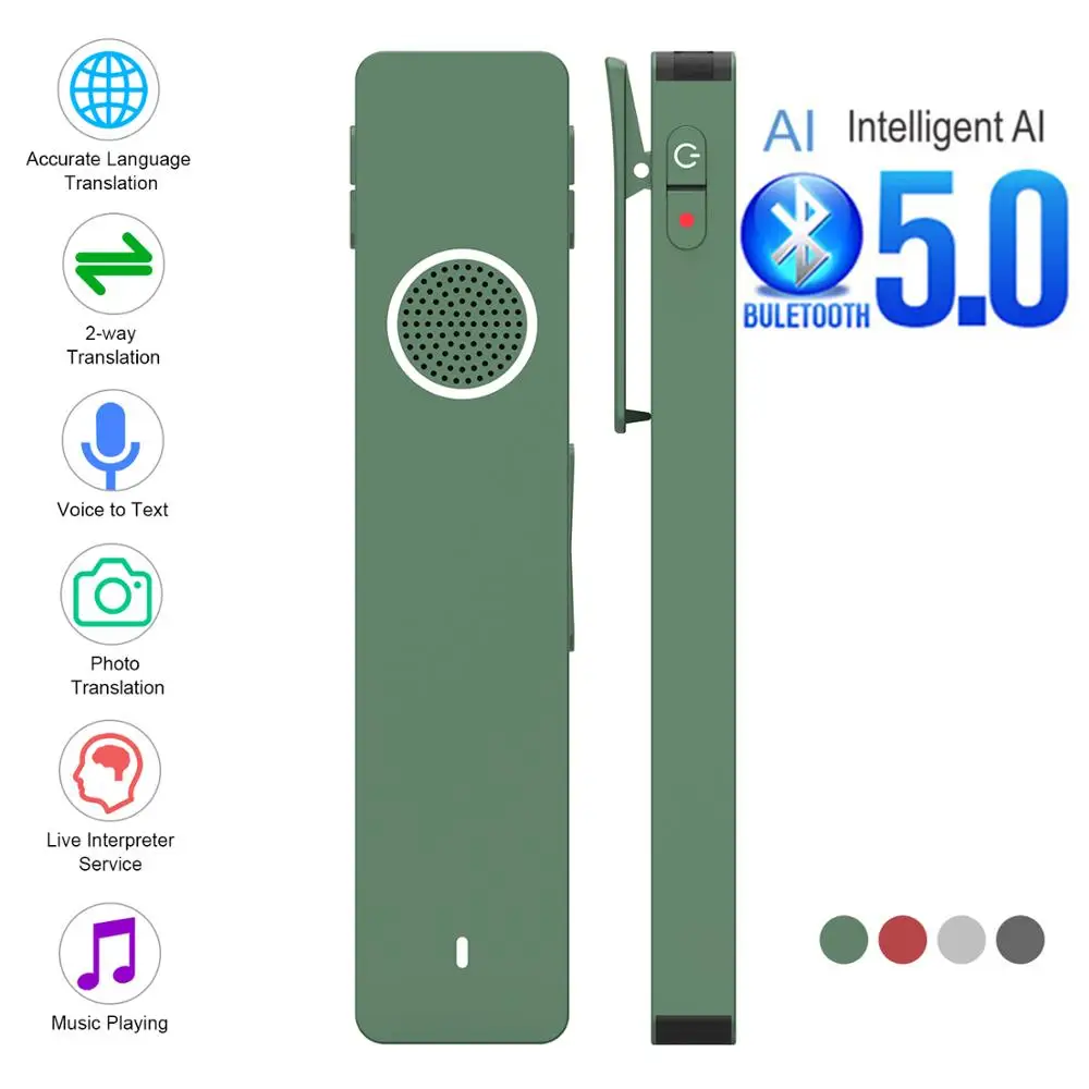 Интеллектуальный переводчик AI запись фото транскрипция перевод портативный