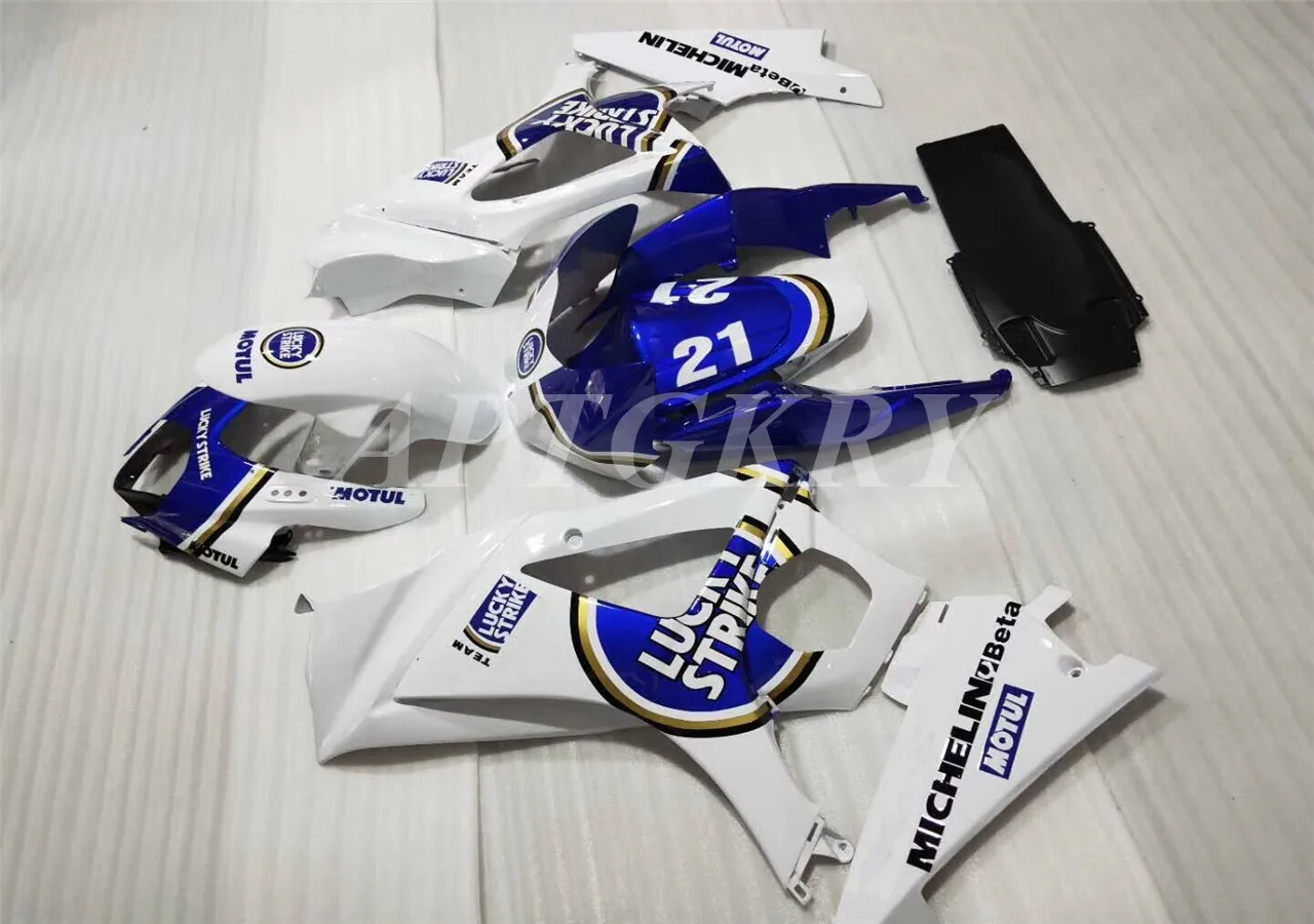 

Новый комплект обтекателей для мотоцикла ABS, подходит для Suzuki GSXR1000 K7 2007 2008 07 08 GSXR1000, кузов под заказ, синий, белый