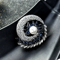 fashion pearl crystal flower brooches women suit rhinestone jewelry brooch pin gift party badge scarf buckle clothes accessories