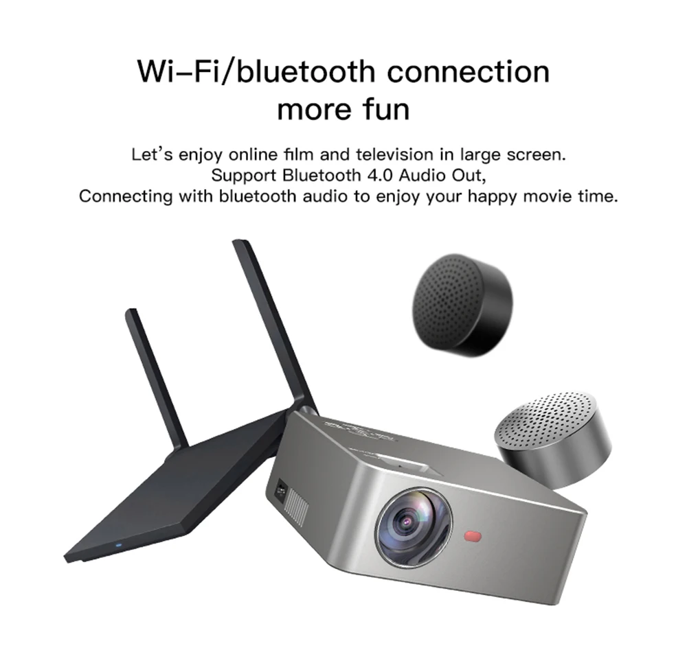 Rigal RD-830 Android мини-проектор 1280x720P WiFi мультиэкранный проектор домашний кинотеатр 3D