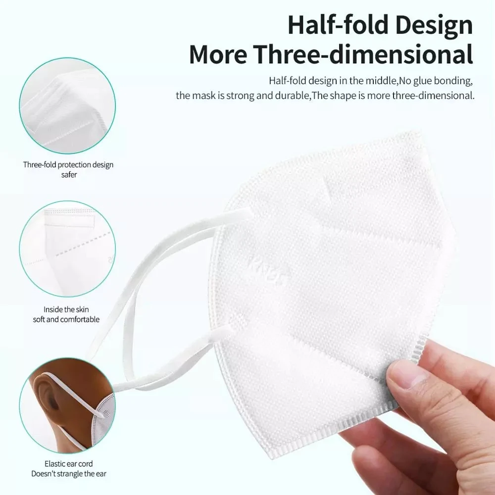 

100Pieces Face Masks fpp2 Approved europe kn95 masks ffp2reutilizable ffp2 mask ffp2mask ce Black mask Spain 10 day delivery