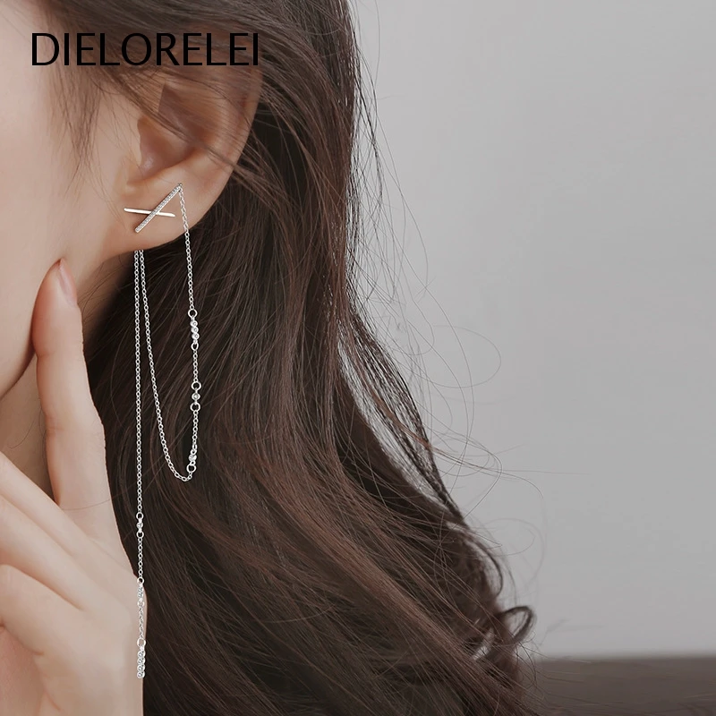 

DIELORELEI 925 Sterling Silver Eliminates Metal Allergies Jewelry Prevent Allergy For Women Dangle Drop Earrings Simple