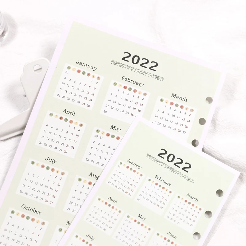 MyPretties 2022 2021 год календарь заправка бумаги индексный разделитель для A5 A6 6