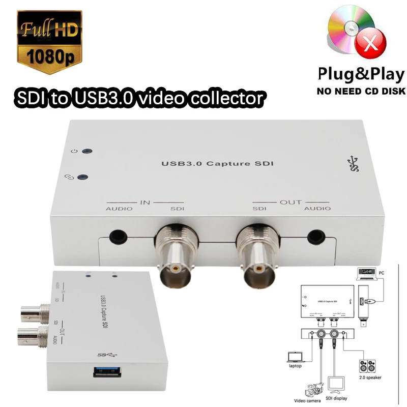 

Видеорегистратор SDI к USB 3,0 capture SDI к USB 3,0, 1080p/60 Гц, 3,5 мм